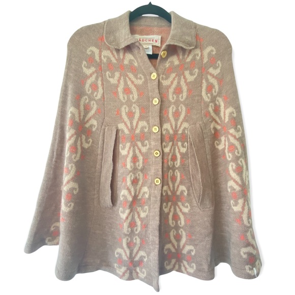 Anthropologie madchen flowering pompona wool cape - Picture 3 of 8